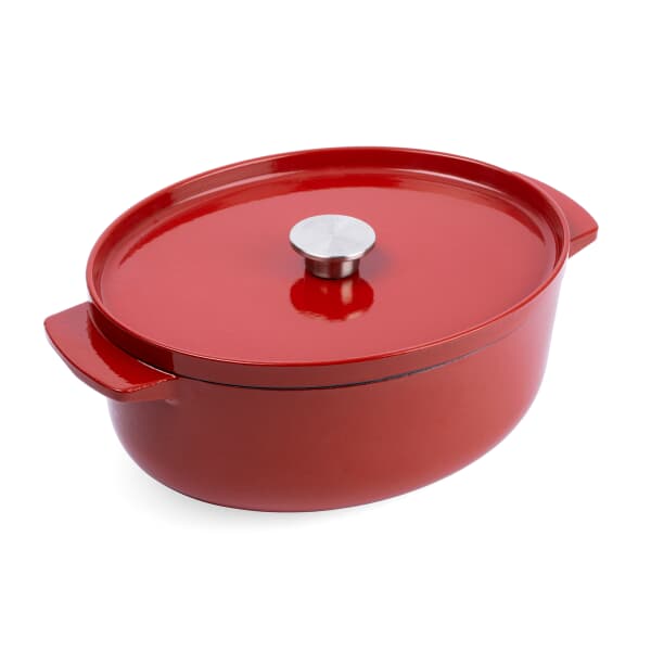 KitchenAid Cast Iron Oval Casserole 30cm/5.6L Empire Red