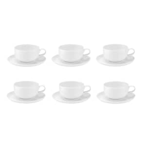 Portmeirion Choices White - 12floz Teacup And Saucer Set Of 6