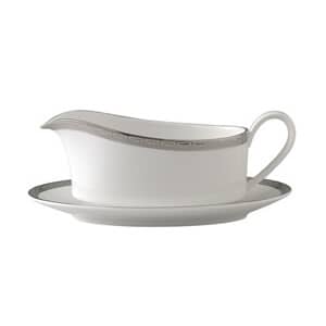 Royal Worcester Corinth Platinum - Sauce Boat And Stand