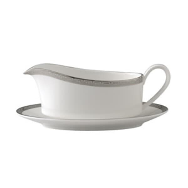 Royal Worcester Corinth Platinum - Sauce Boat And Stand