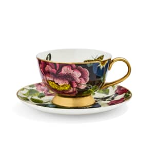 Spode Creatures Of Curiosity - Tea Cup and Saucer Dark Floral Coupe