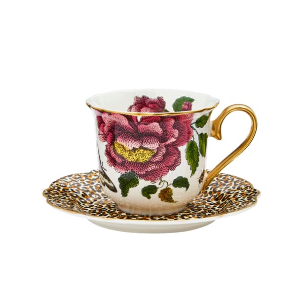 Spode Creatures Of Curiosity - Tea Cup and Saucer Leopard Print