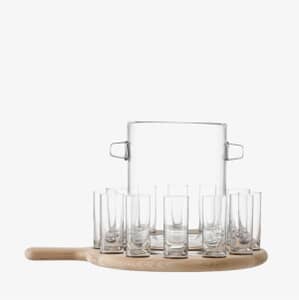 LSA Glassware - Paddle Vodka Serving Set and Oak Paddle