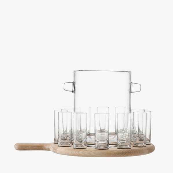 LSA Glassware - Paddle Vodka Serving Set and Oak Paddle