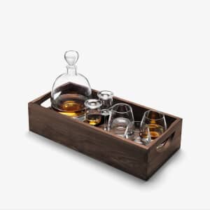 LSA Glassware - Whisky Islay Connoisseur Set With Walnut Tray