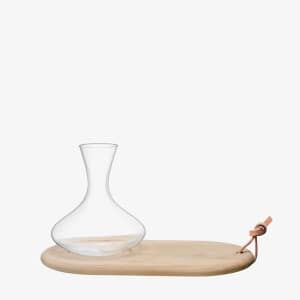 LSA Glassware - Wine Carafe And Oak Cheese Board Set