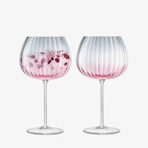 LSA Glassware - Dusk Balloon Goblet Set Of 2 Pink/Grey