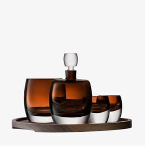 LSA Glassware - Whisky Club Connoisseur Set And Walnut Tray