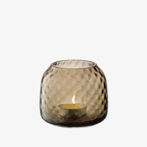 LSA Glassware - Dapple Tealight Holder/Vase Earth Brown