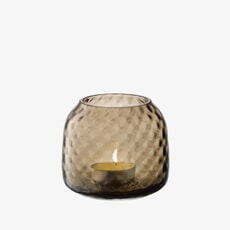 LSA Glassware - Dapple Tealight Holder/Vase Earth Brown