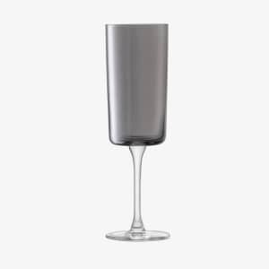 LSA Glassware - Lunar Champagne Flute Grey Set Of 2