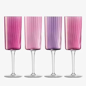 LSA Glassware - Gems Champagne Flute Set Of 4 Garnet
