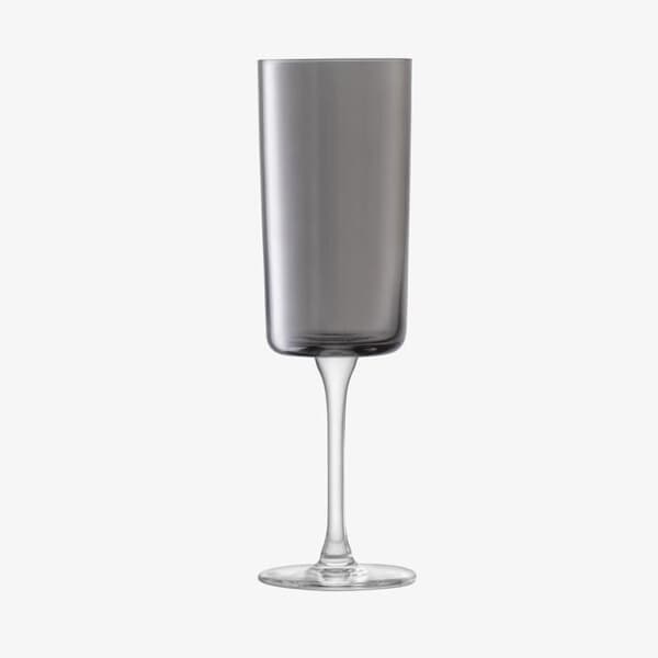 LSA Glassware - Lunar Champagne Flute Grey Set Of 2