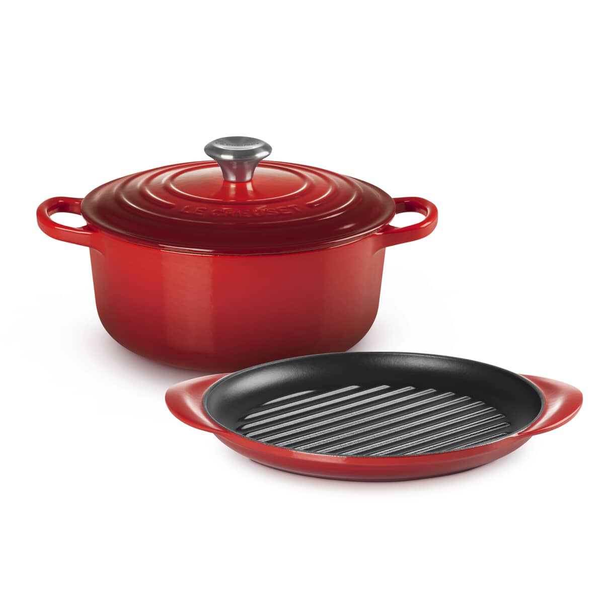 Le Creuset Cast Iron 2 Piece Set Cerise - (G2000010601 ) - eCookshop