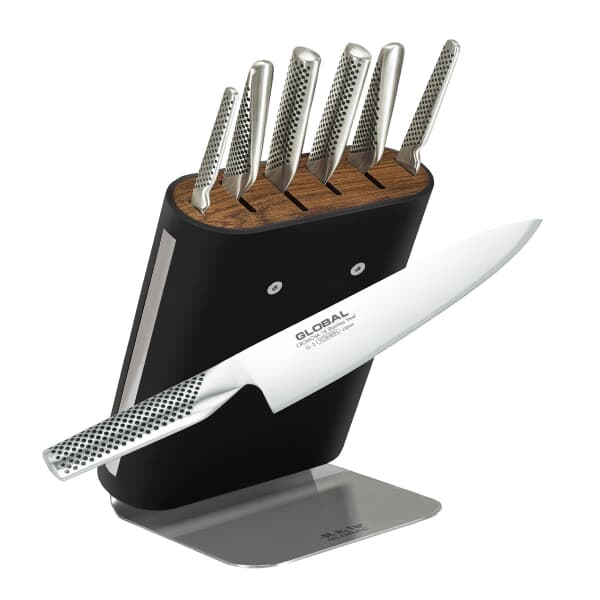 Global 7 Piece Knife Block Set Hiro Black