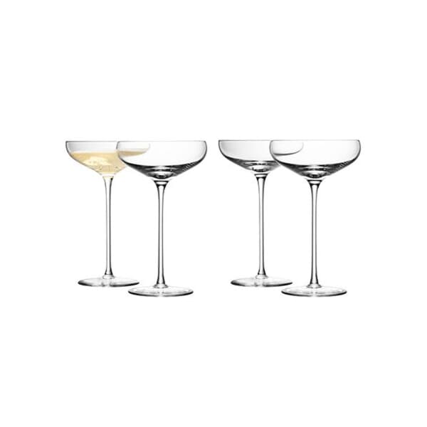 LSA Glassware - Wine Champagne Saucers Set Of 4