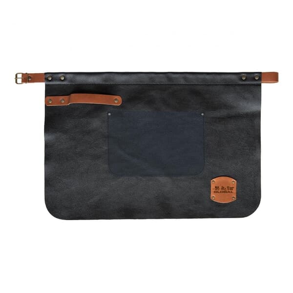 Global Deluxe Leather Waist Apron - Black