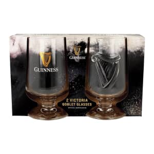 Guinness Embossed Glass Goblet 420ml Twin Pack