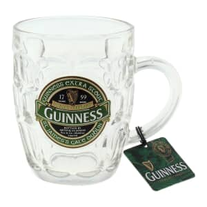 Guinness Green Dimpled Glass Tankard