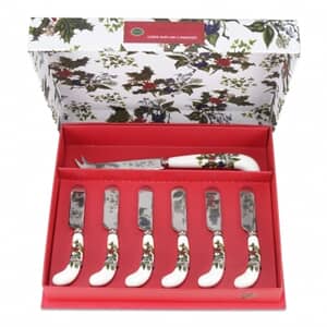 Portmeirion Holly and Ivy - Cheese Knife and 6 Spreaders