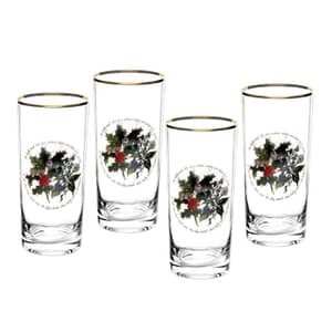 Portmeirion Holly and Ivy - Hi-ball Glass Set Of 4