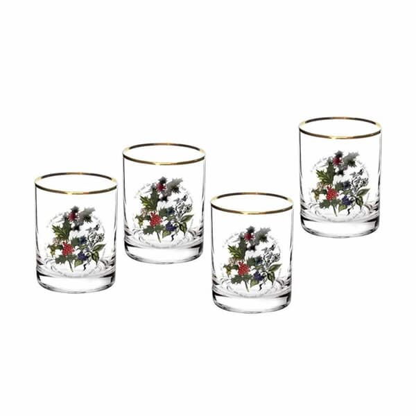 Portmeirion Holly and Ivy - Double Old Fashioned Tumblers Set Of 4