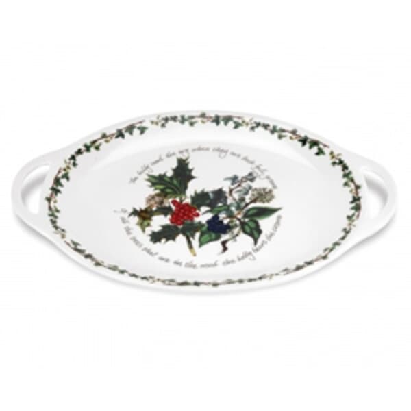 Portmeirion Holly and Ivy - Oval Handled Platter 18 Inch