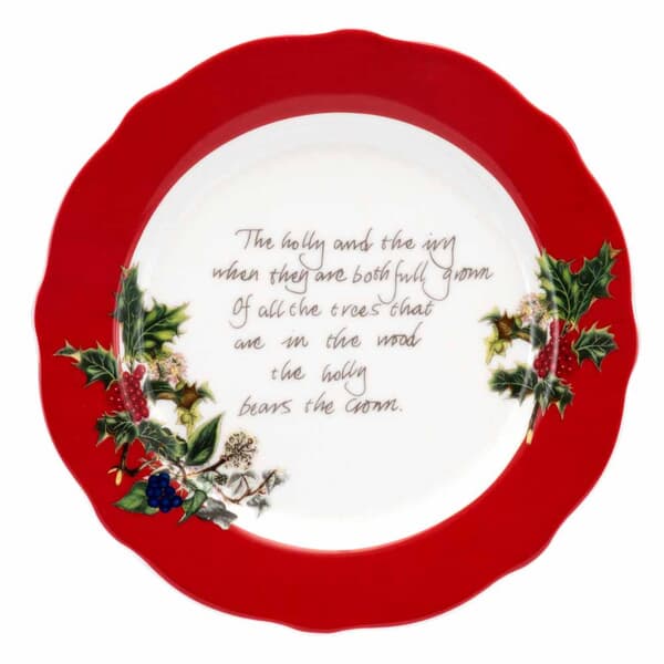 Portmeirion Holly and Ivy - Tea Plate (Red Border)