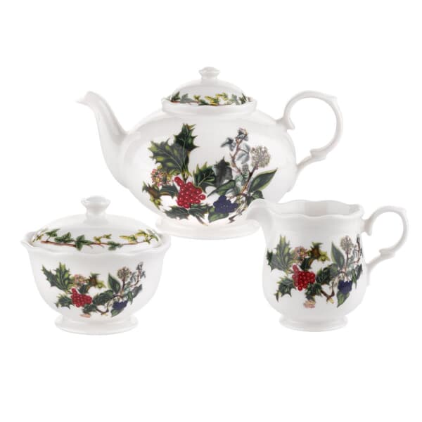 Portmeirion Holly and Ivy - 3 Piece Tea Set