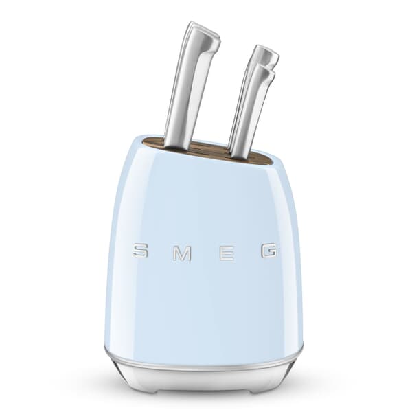 Smeg 7 Piece Knife Block Pastel Blue