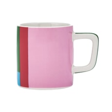 La Cafetire Ceramic Espresso Cup Pink and Red Utopian Lines 120ml