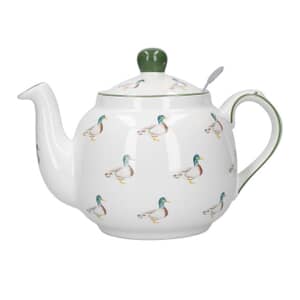 Farmhouse Loose Leaf Teapot with Infuser, Ceramic, Grey, 6 Cup (1.5 Litre)