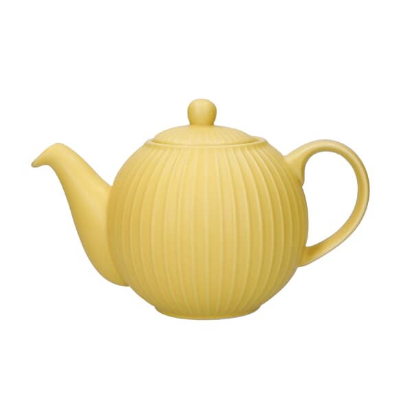 London Pottery Globe 4-Cup Textured Teapot with Strainer Yellow