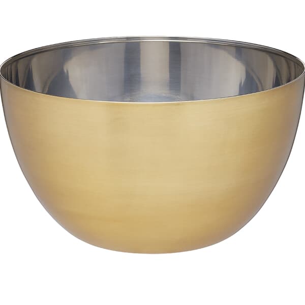 MasterClass Stainless Steel Brass Finish 24cm Mixing Bowl
