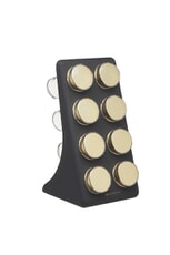 MasterClass Eight Jar Spice Rack with Matt Black and Brass Finish