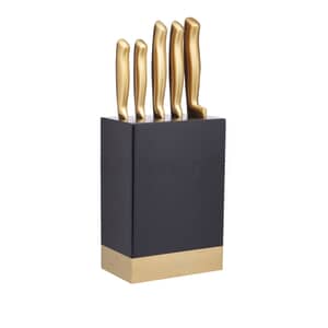 Morphy Richards 5 Piece Knife Block-Ivory Cream, 15.3 x 13.3 x 32.8 cm