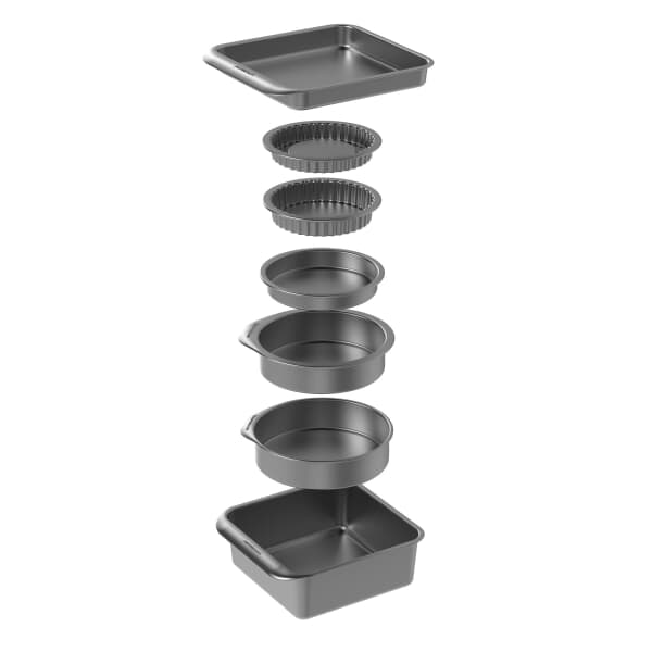 MasterClass SmartSpace Stacking 7 Pc NonStick Roasting Baking Pastry Set