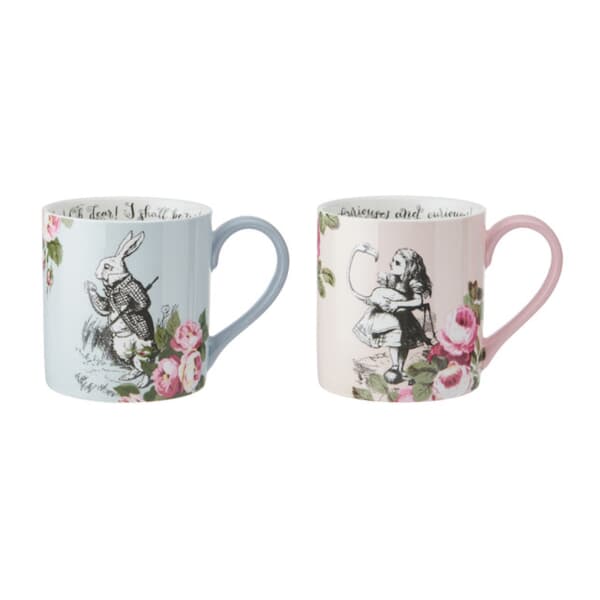 Mikasa and the V&A Alice In Wonderland His And Hers Bone China Mugs