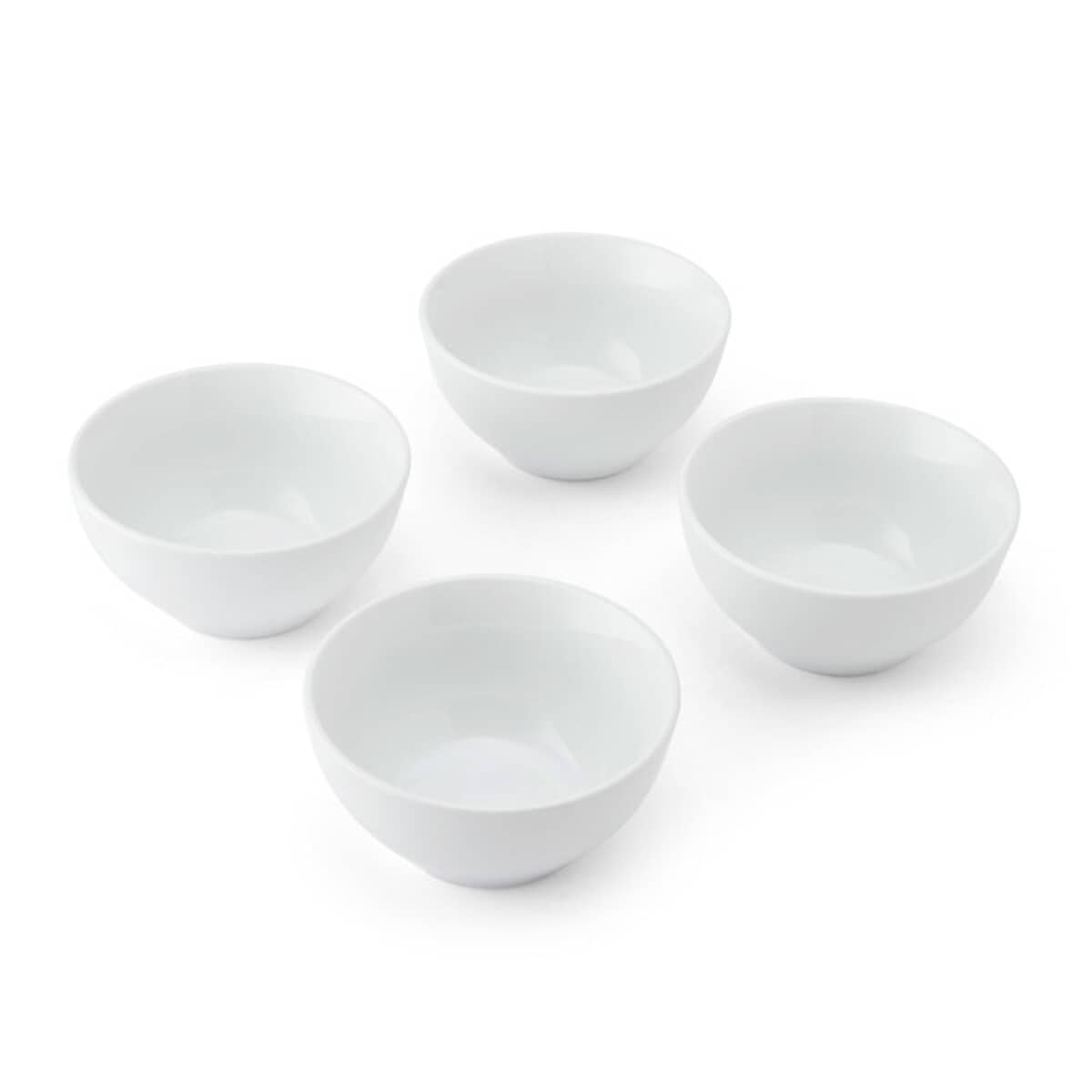 Mikasa Chalk Porcelain Nibble Bowls Set of 4 White 10cm
