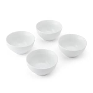 Mikasa Chalk Porcelain Nibble Bowls Set of 4 White 10cm