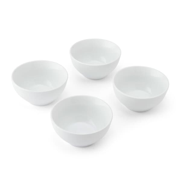 Mikasa Chalk Porcelain Nibble Bowls Set of 4 White 10cm