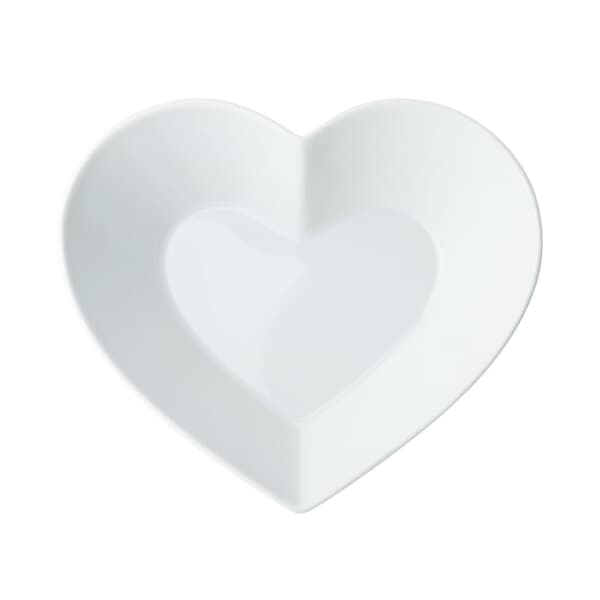 Mikasa Chalk Porcelain Heart Large Serving Bowl 21cm White
