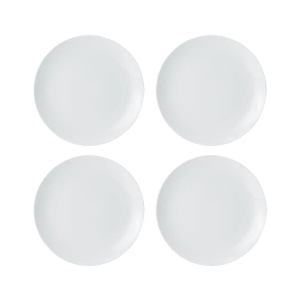 Mikasa Chalk 4-Piece Porcelain Side Plate Set 21cm White