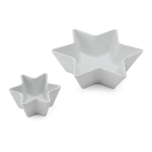 Mikasa Chalk Porcelain Star Bowls Set of 2 White