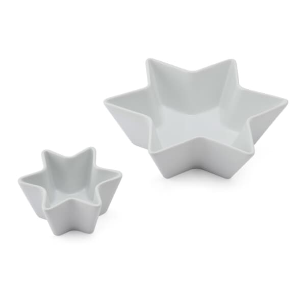Mikasa Chalk Porcelain Star Bowls Set of 2 White