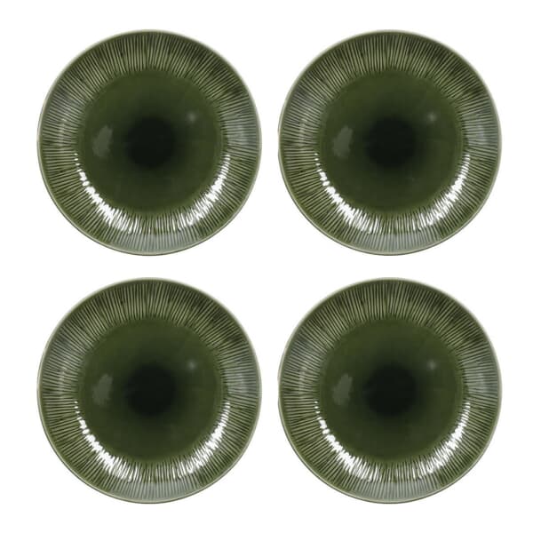 Mikasa Jardin Stoneware 4-Piece Dinner Plate Set 27cm Green