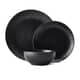 Mikasa Jardin Midnight 12-Piece Stoneware Dinner Set Black