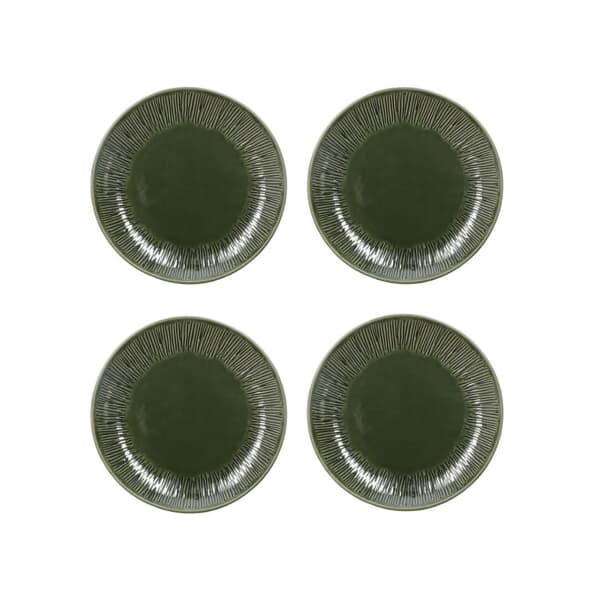 Mikasa Jardin Stoneware 4-Piece Side Plate Set 21.5cm Green