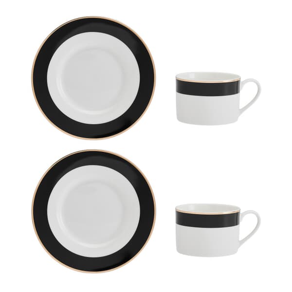 Mikasa Luxe Deco 2-Piece China Tea Cup and Saucer Set 200ml