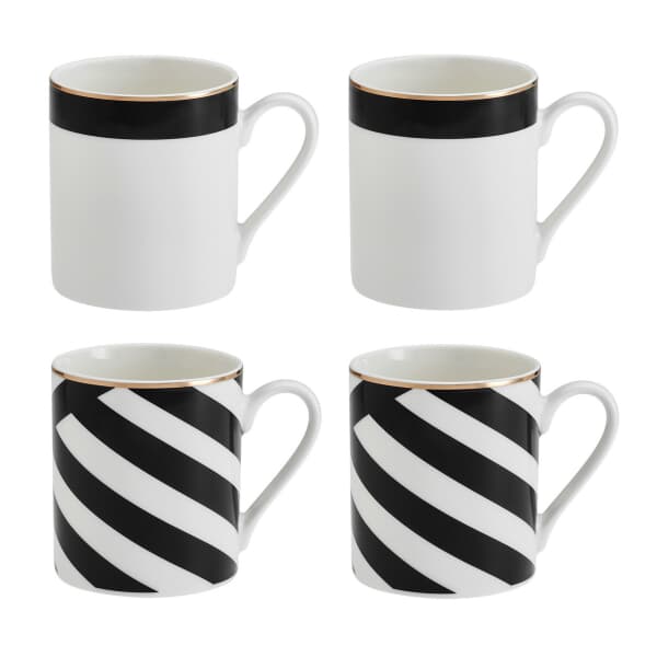 Mikasa Luxe Deco 4-Piece China Mug Set 380ml